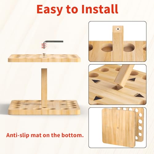 Natural Wooden Fishing Rod Storage Rack Q423194