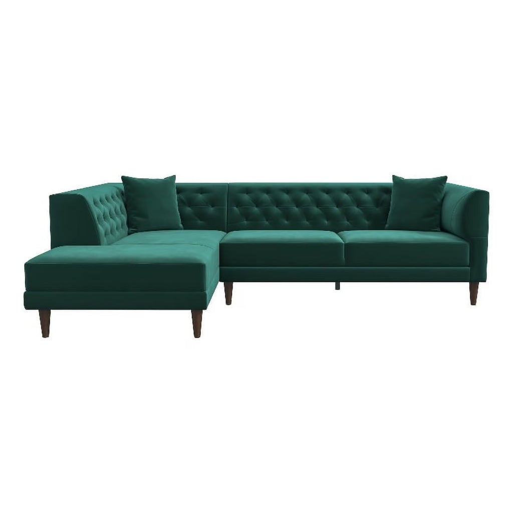 Green Velvet Corner Sectional Sofa G800728