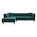 Green Velvet Corner Sectional Sofa G800728