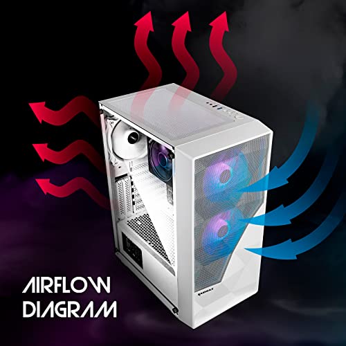 ATX Mid-Tower PC Computer Case with Tempered Glass Side Panel T615