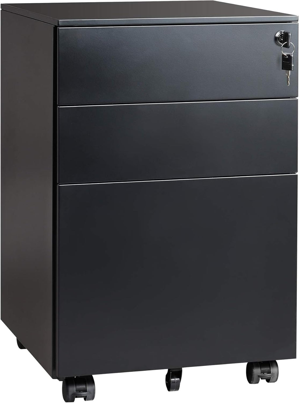 3 Drawer Locking Metal File Cabinet, Black V483