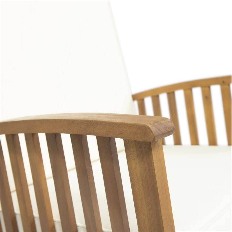 Brown Acacia Wood Rocking Chair Set of 2 A98580