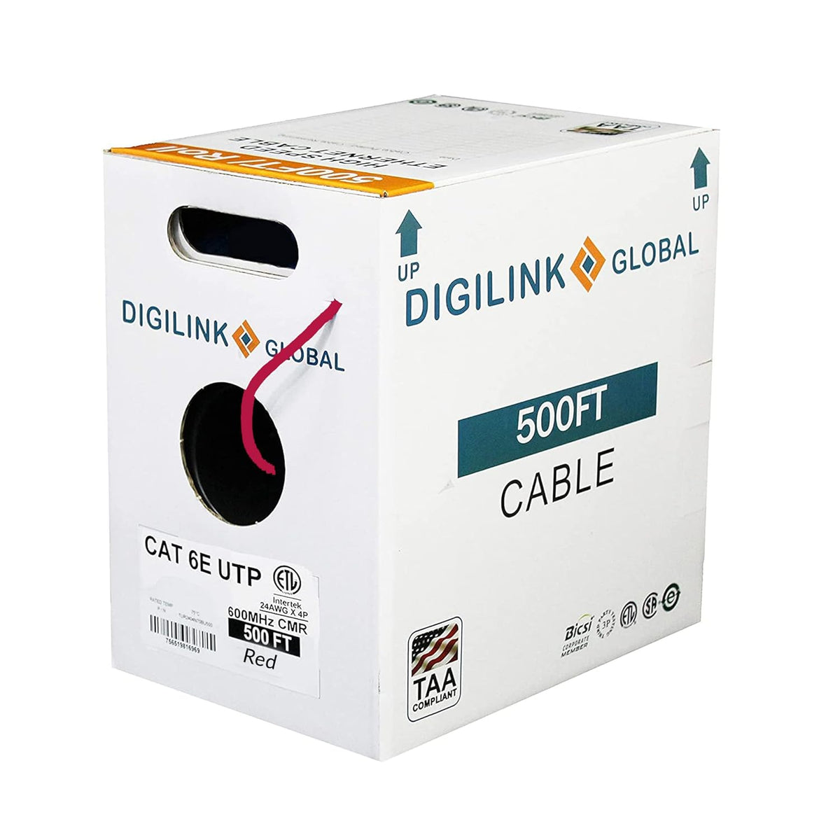 1000ft Blue Solid Bare Copper Cat6e Bulk Ethernet Cable U95404