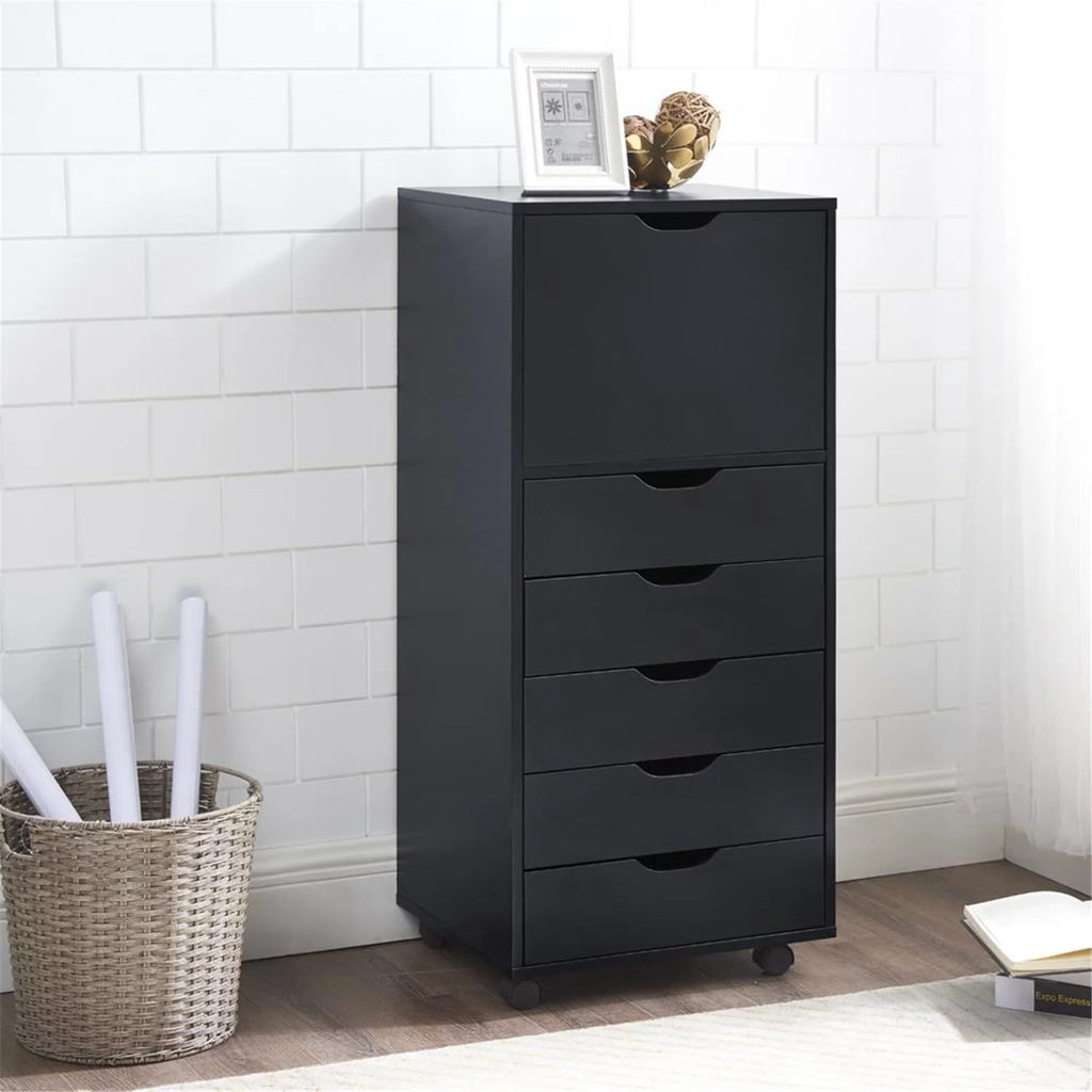 White Wooden Mobile File Cabinet T9720