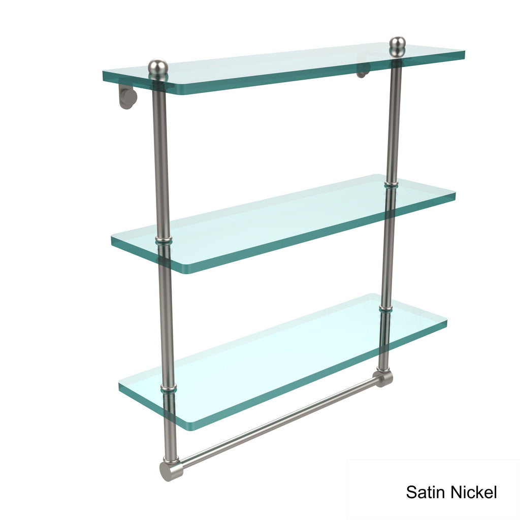 Triple Tiered Glass Shelf with Towel Bar Antique Bronze H171618