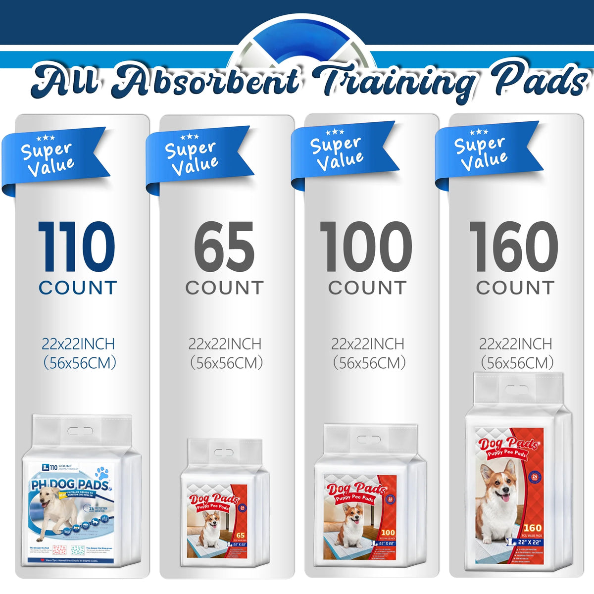 110 Count Disposable Dog Training Pads G7456