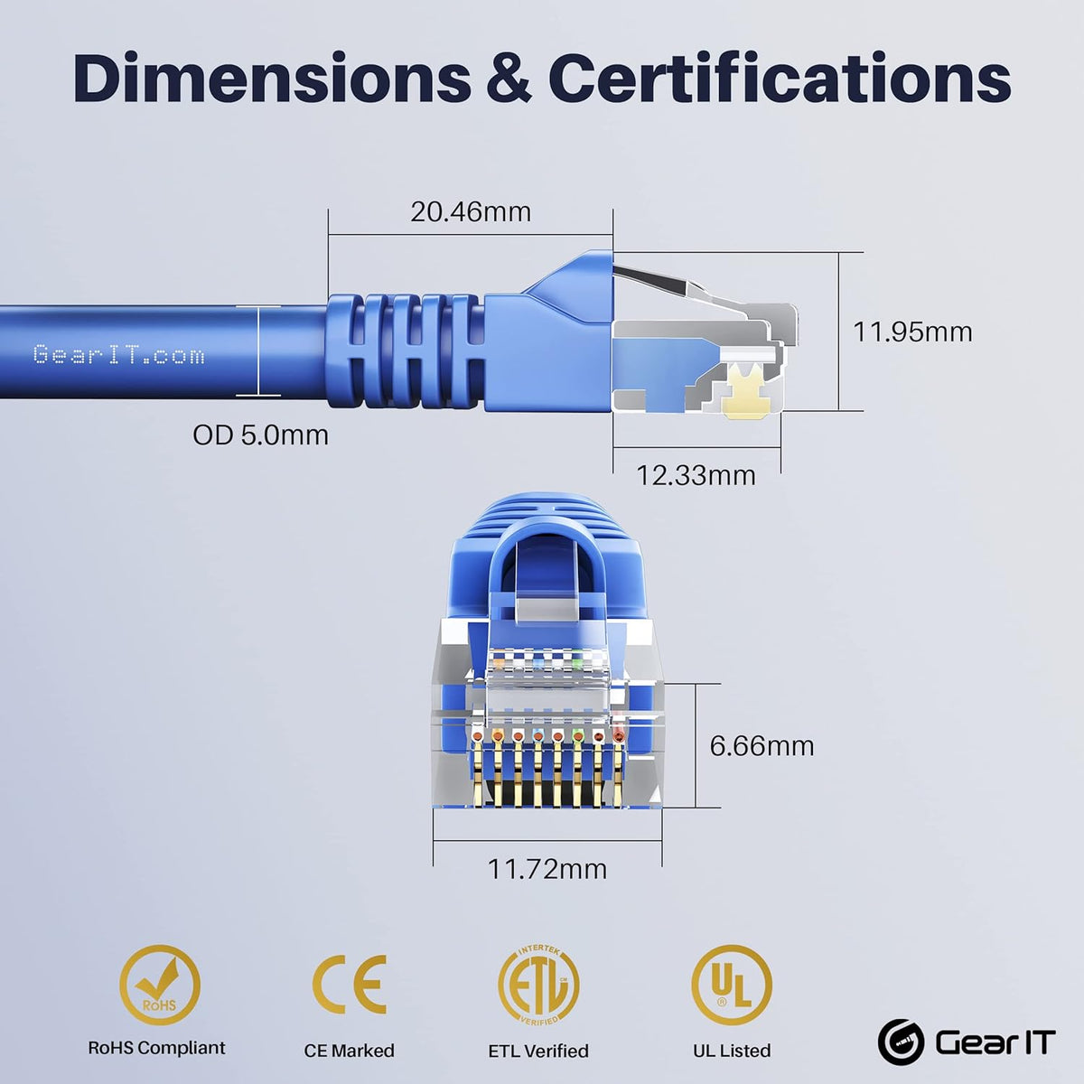 Blue Snagless RJ45 Ethernet Patch Cable 100-Pack 1 Foot F740120