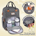 Multifunctional Dark Gray Diaper Bag Backpack K465
