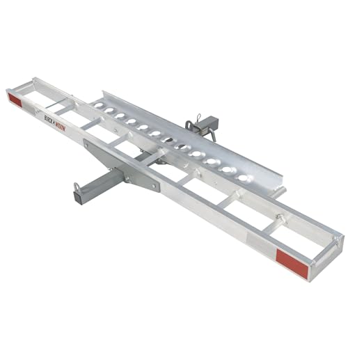 Lightweight Aluminum Motorcycle Hitch Carrier with Loading Ramp L48179
