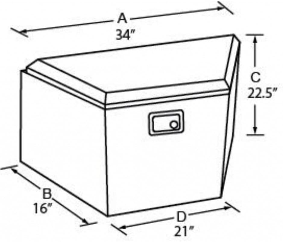 White Universal Aluminum Trailer Tongue Storage Box P9835