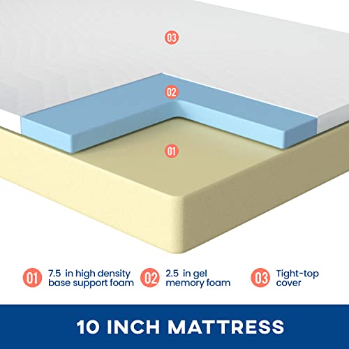 10 inch Gel Memory Foam Medium Firm Mattress X86930