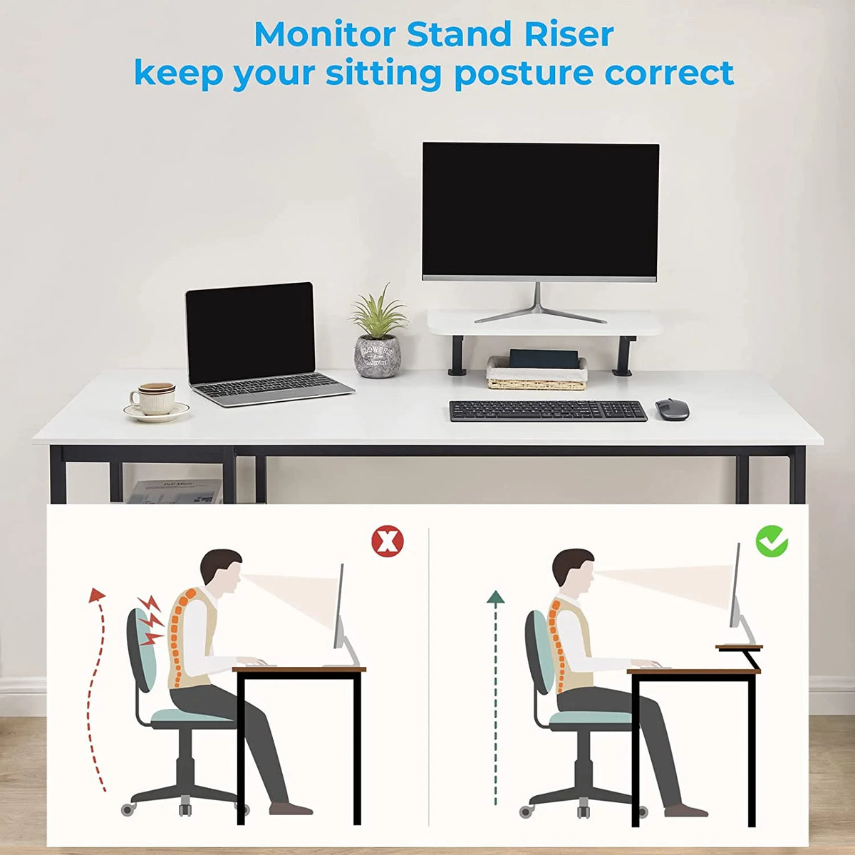 39 inch Computer Desk with Monitor Stand T868