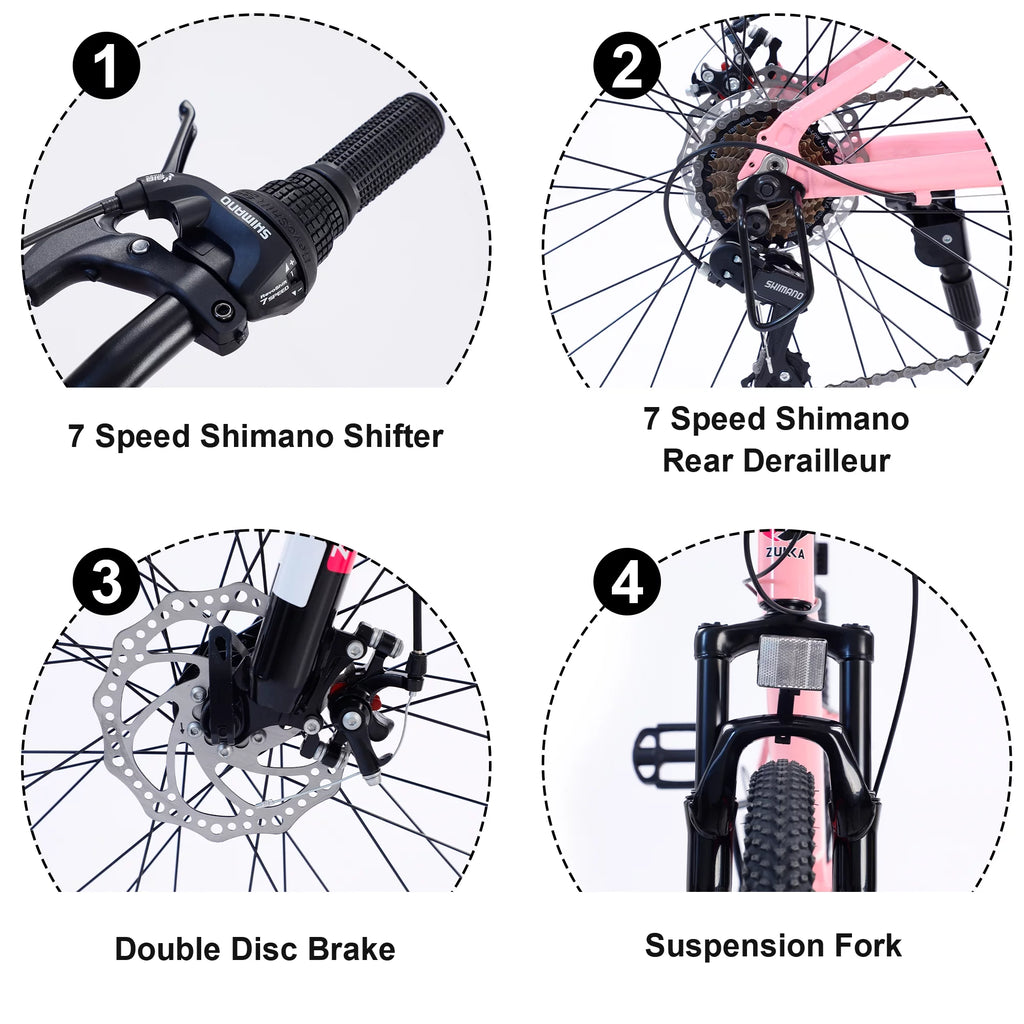 24 Inch 7 Speeds Aluminium Alloy Kids Mountain Bike W912938