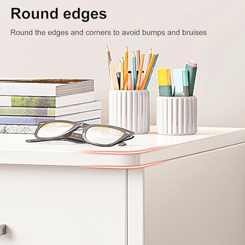 White 3 Drawer Wood Mobile File Cabinet with Open Storage Shelves C71589