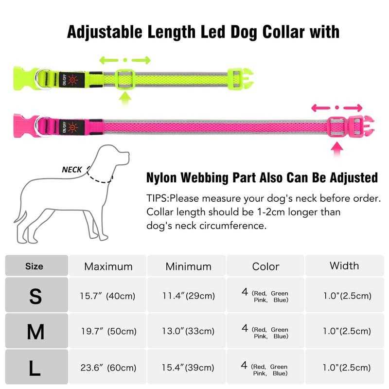 USB Rechargeable LED Dog Collar O1548