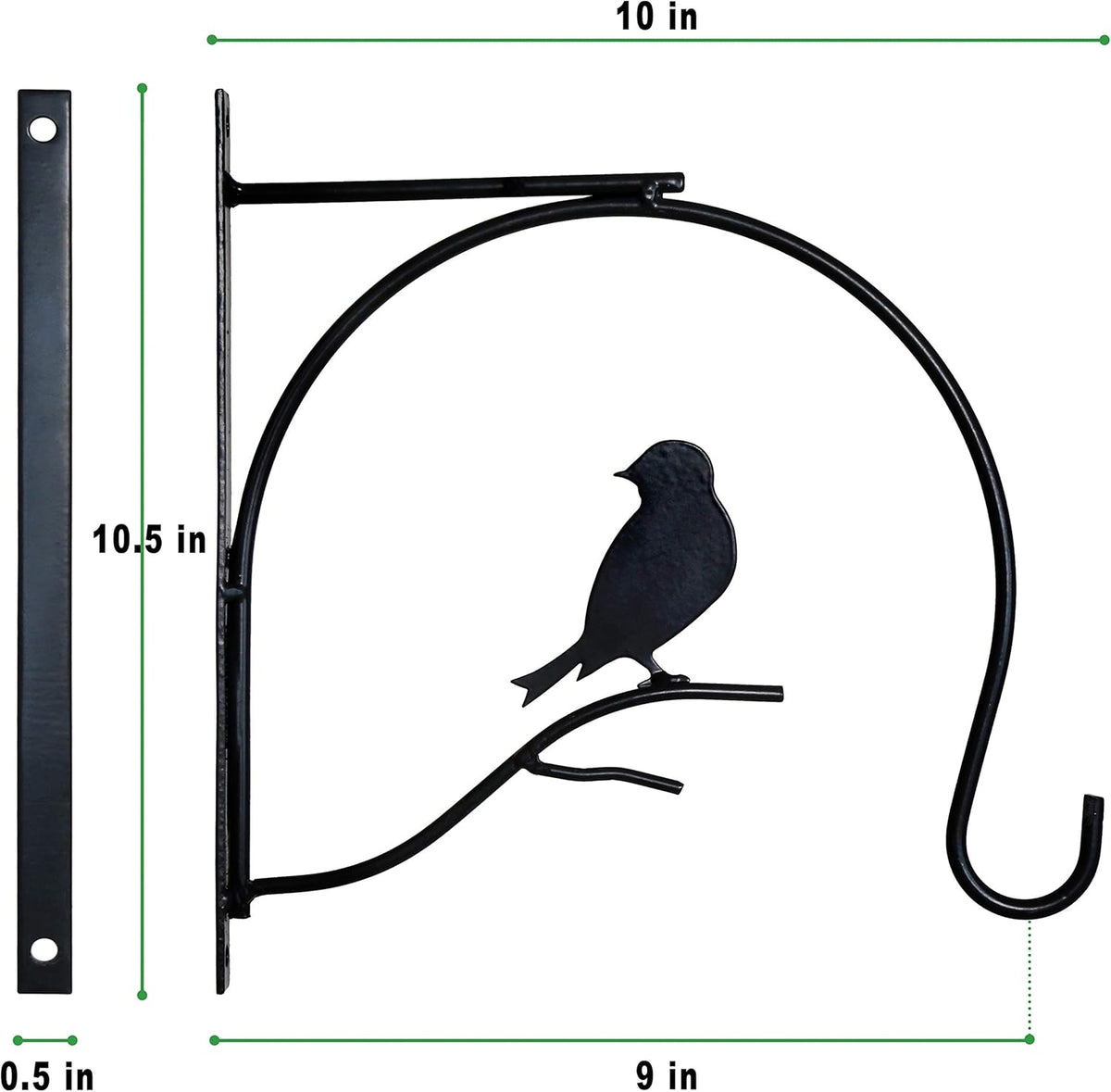 Black Metal 10 Inch 2 Pack Hanging Plant Bracket F240