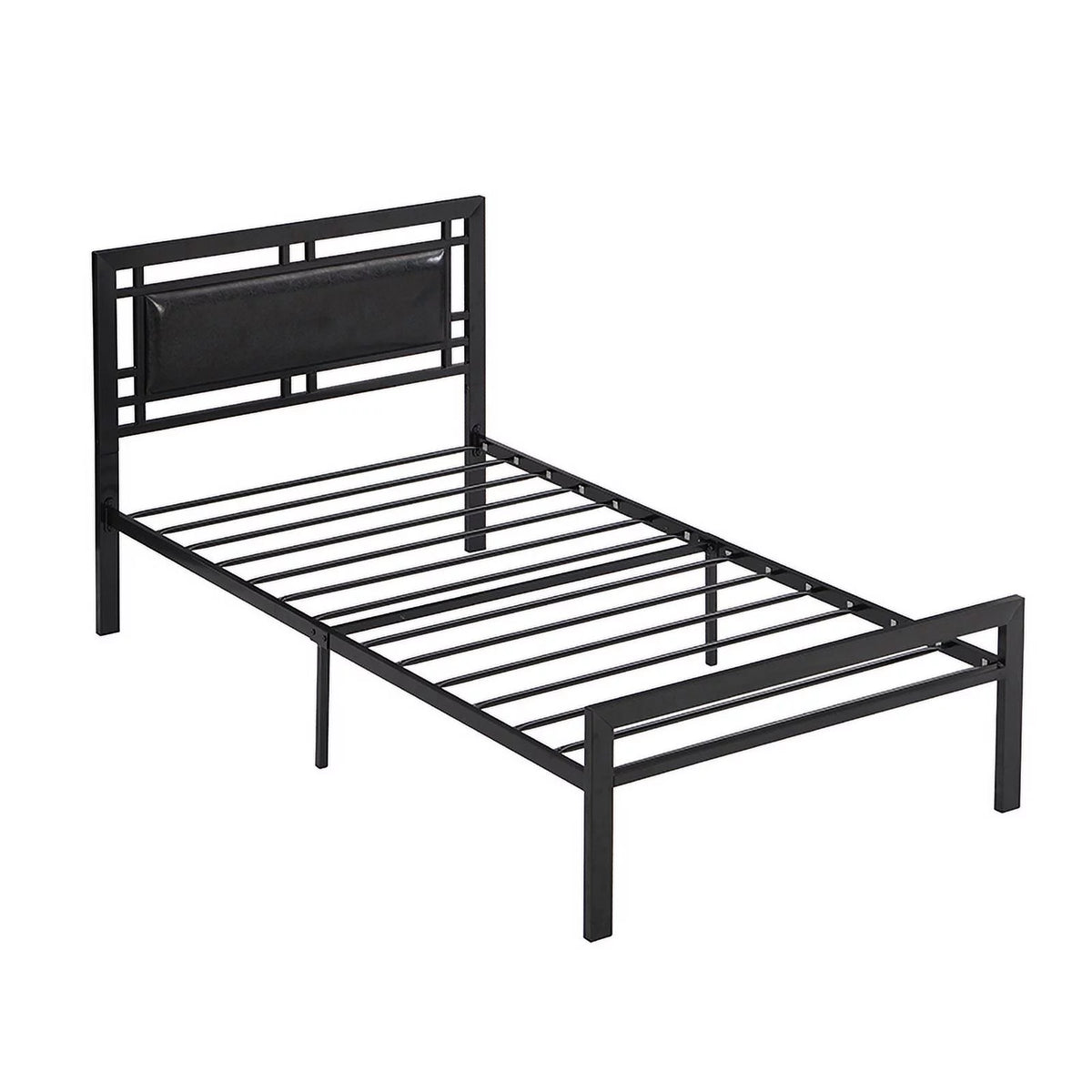 Twin Size Black Metal Bed Frame C6299