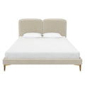 Ivory Velvet Queen Upholstered Bed Frame K685726