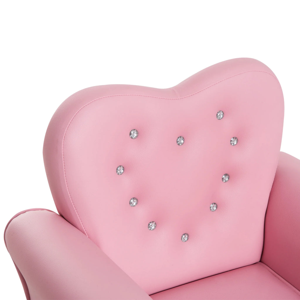 Pink Tufted Upholstered Kids Sofa Chair O213