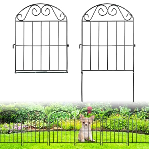 20 Panels Collapsible Garden Fence Animal Barrier, 22 Ft x 24 in Rustproof Metal Wire Panel, Green F58147