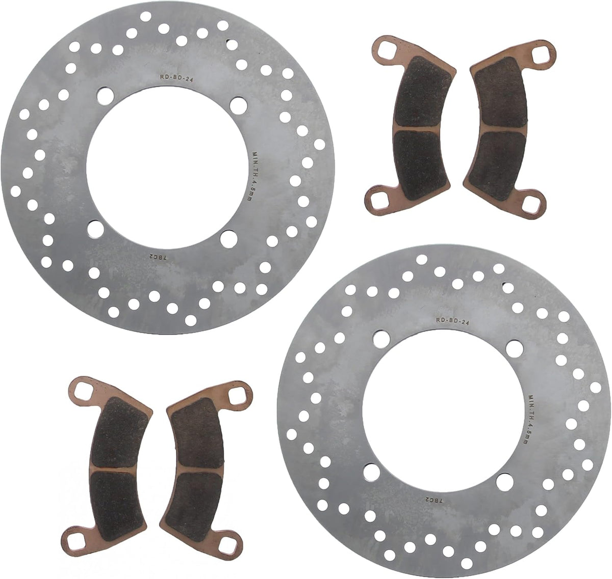 Rear Brake Rotors & Brake Pads for Polaris Ranger Crew 800 4x4 EFI S97244