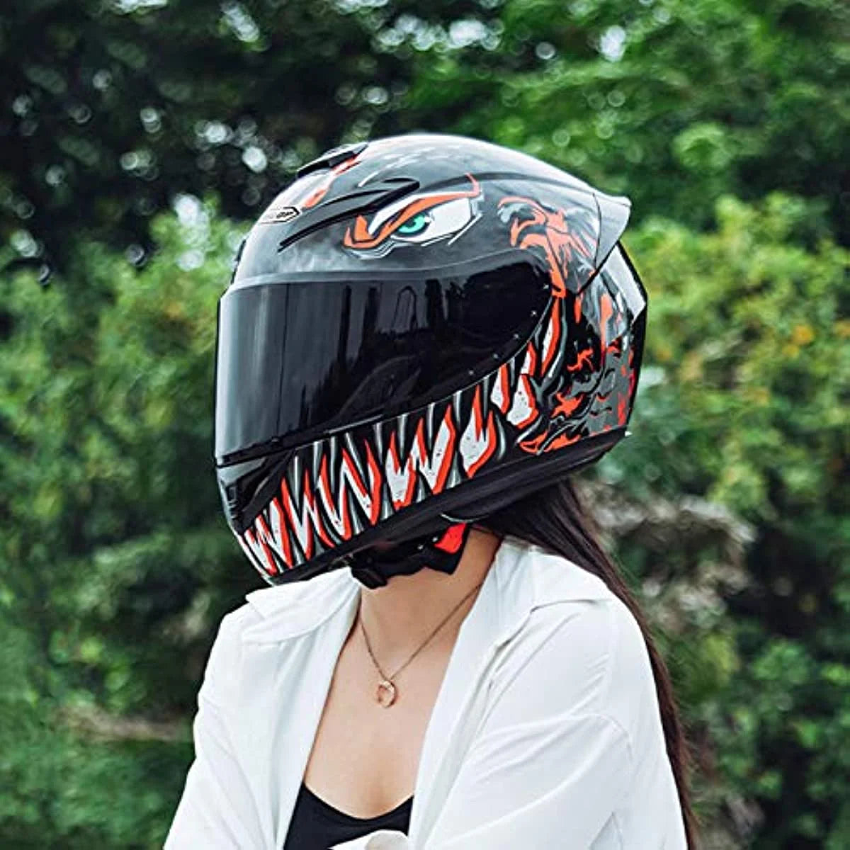 Full Face Motorcycle Helmet with Tinted Visors and Vents G38601