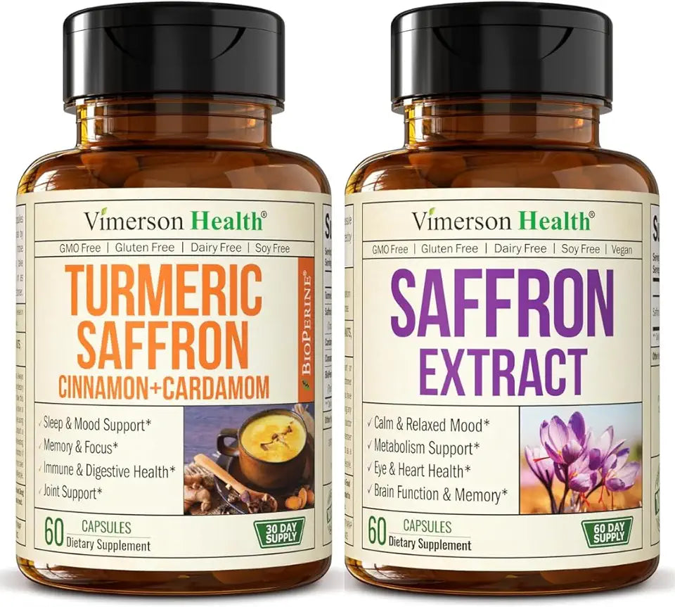 Saffron Mood & Eye Support + Turmeric Curcumin Bundle V843565