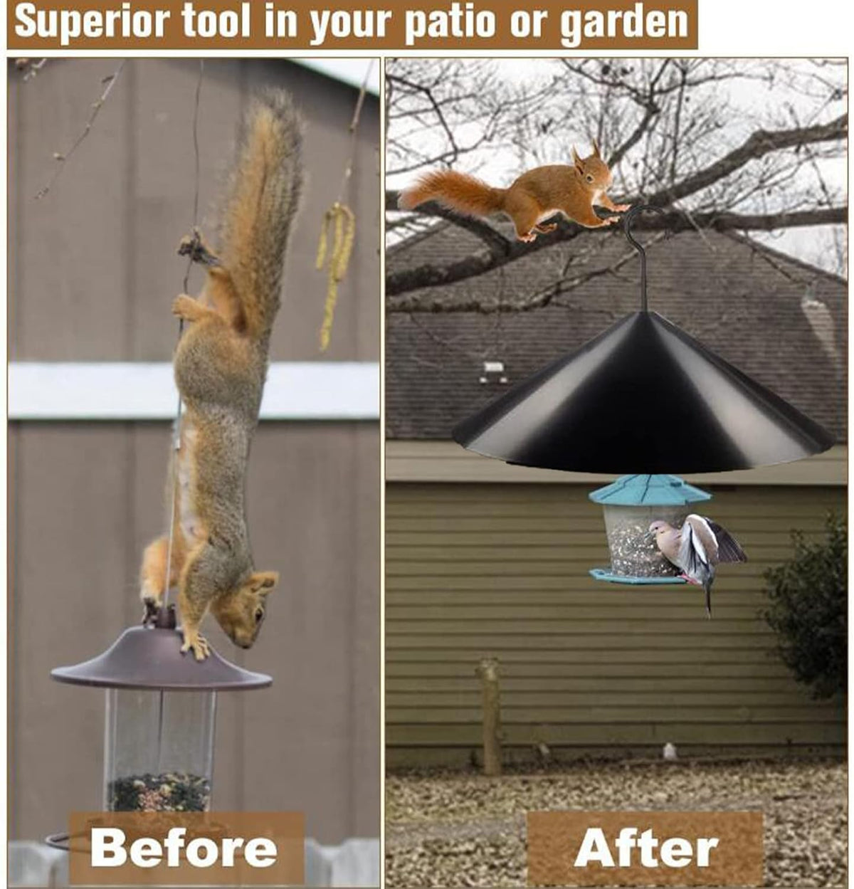 19 Inch Squirrel Proof Baffle for Bird Feeder Pole K4369