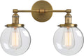 Clear Double Sconce Wall Light with Glass Round Canopy X59107