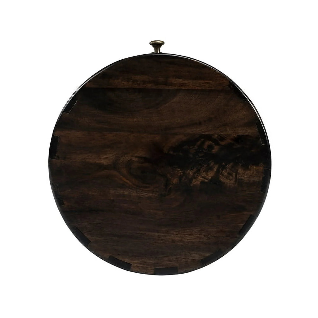 Dark Brown Mango Wood End Table with Storage Set of 2 Y673