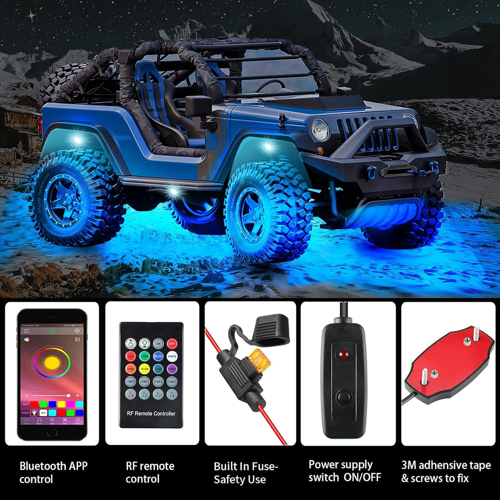 6 Pods Waterproof Car Underglow LED Lights Kit I160