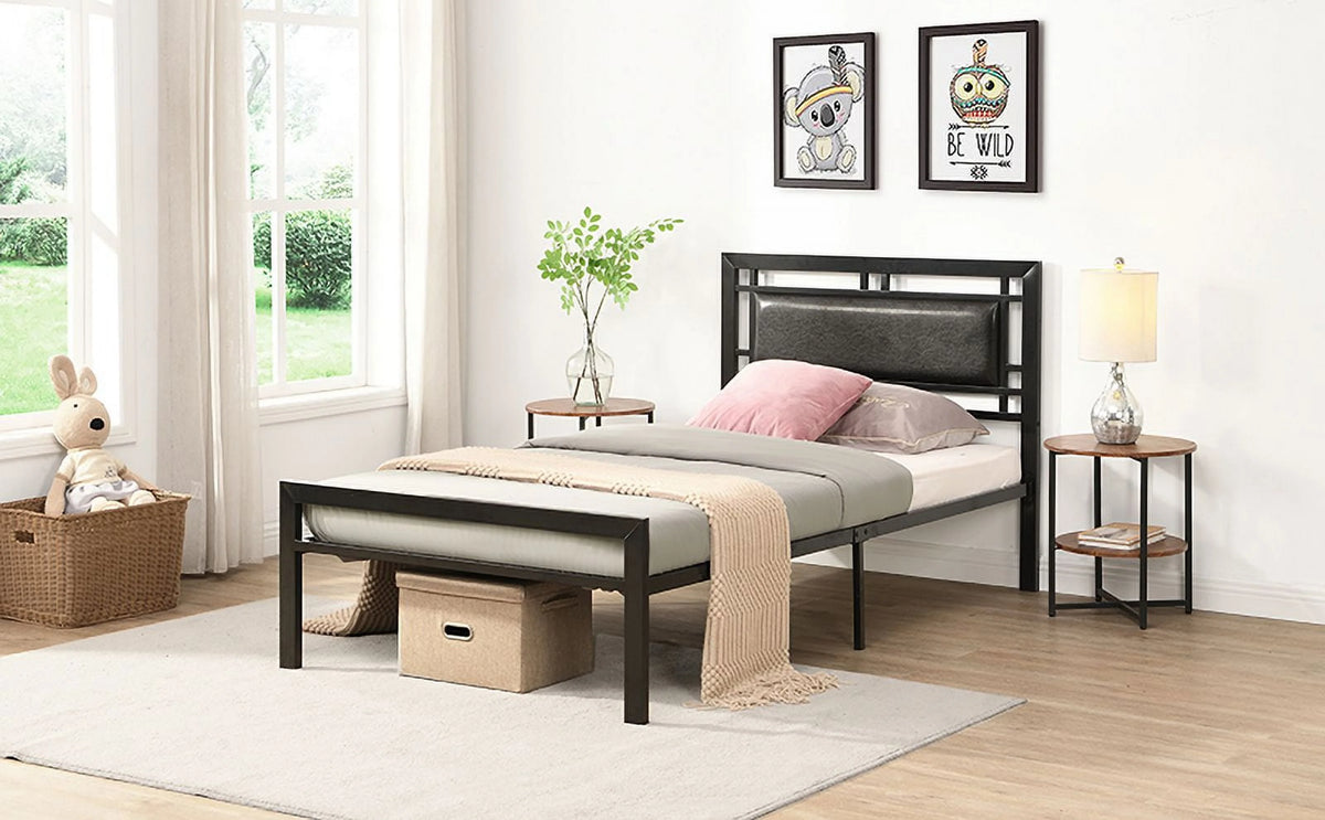 Twin Size Black Metal Bed Frame C6299
