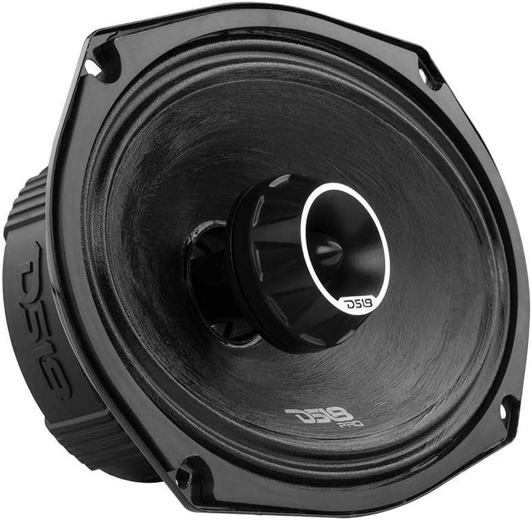 6.5-Inch 2 Way Pro Audio Midrange Speakers with Built-in Bullet Tweeter, 4-Ohms, 450W Max, 225W RMS, Red Metal Mesh Grill, Pack of 2 U261843