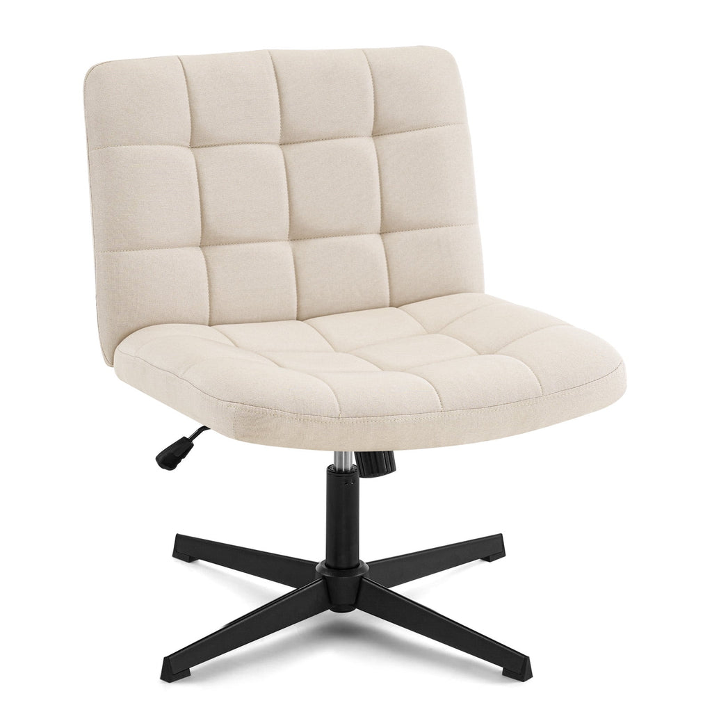 Beige Armless Swivel Ergonomic Office Chair L623