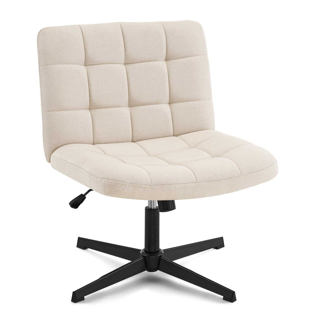 Beige Armless Swivel Ergonomic Office Chair L623