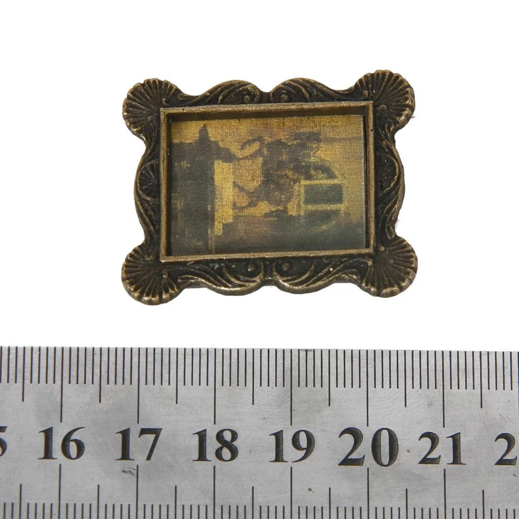 12th Dollhouse Miniature Metal Photo Frame 3x3.7cm I4868