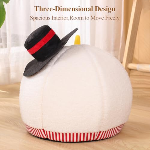 Snowman-Shaped Enclosed Cat Bed Cave with Washable Mat X522