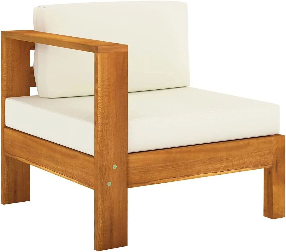 10 Piece Acacia Wood Patio Lounge Set with Cream White Cushions A2132