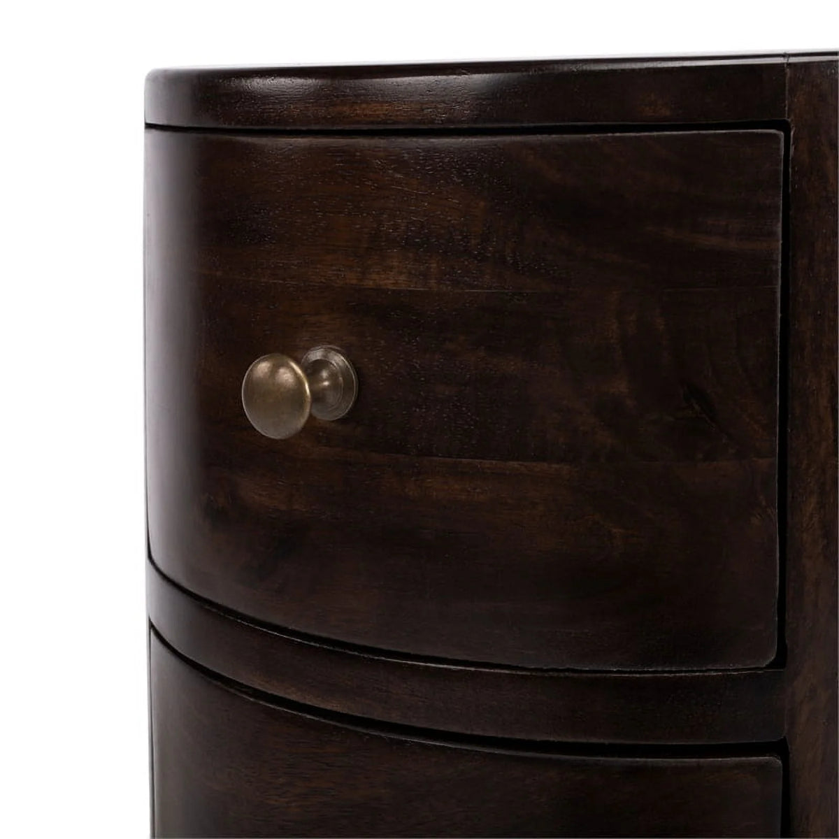 Dark Brown Mango Wood End Table with Storage Set of 2 Y673