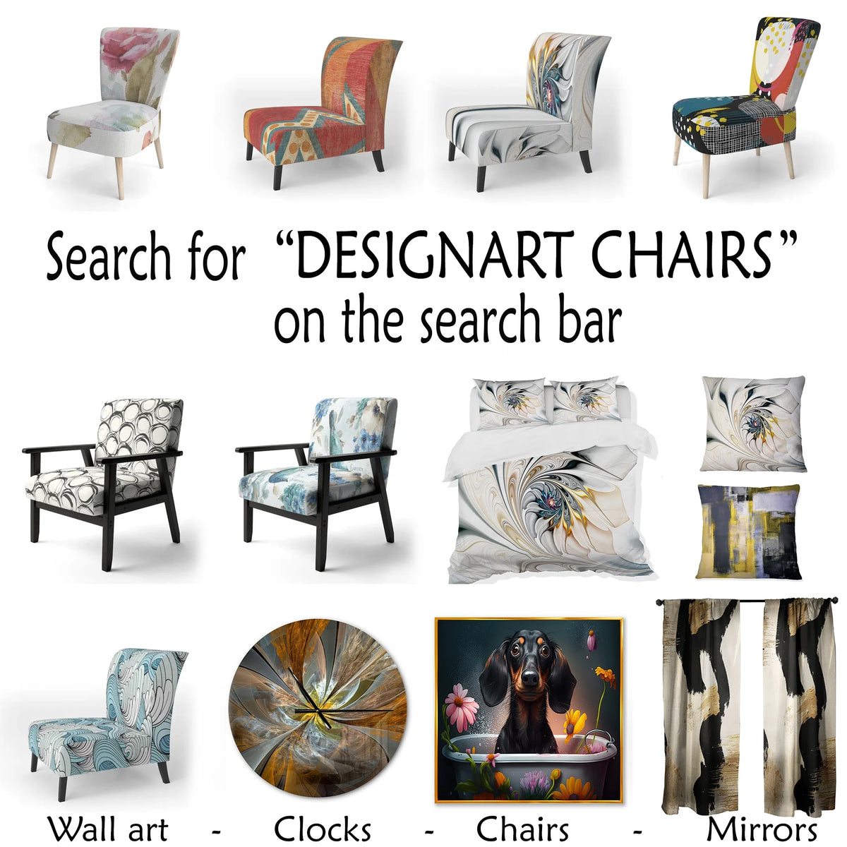 Upholstered Patterned Accent Chair and Arm Chair Y532772