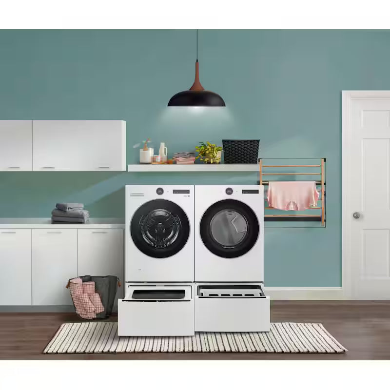 27 in. White Laundry Pedestal with Storage Drawer L836