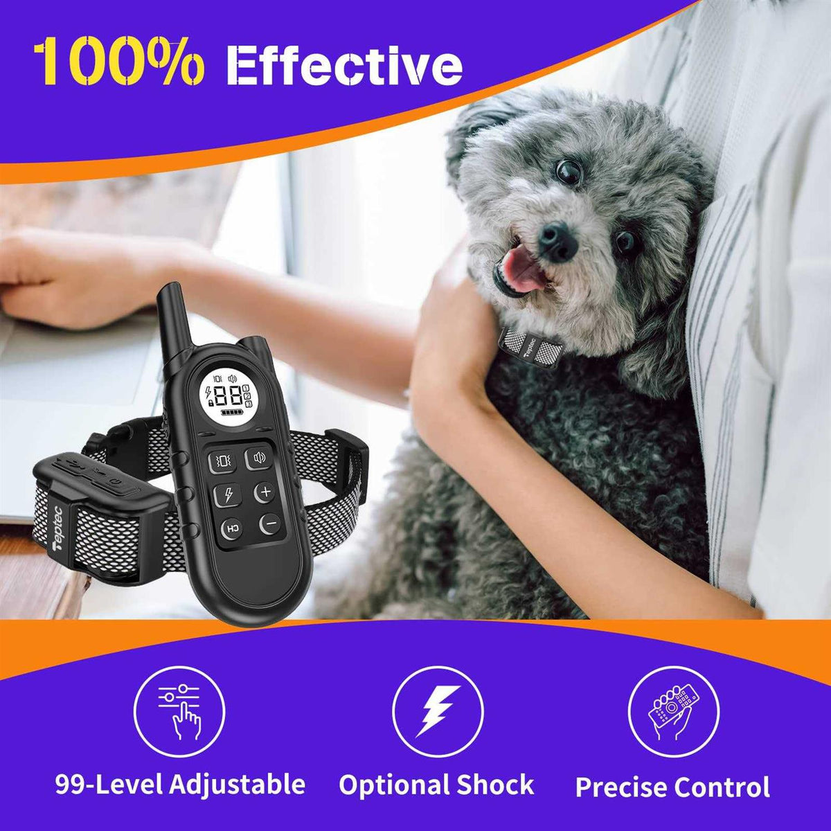 Smallest Lightest Anti Bark Training Collar for Small Dogs 5-15lbs A20019