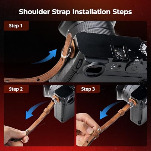 Black Leather Camera Case Kit with Shoulder Strap T177