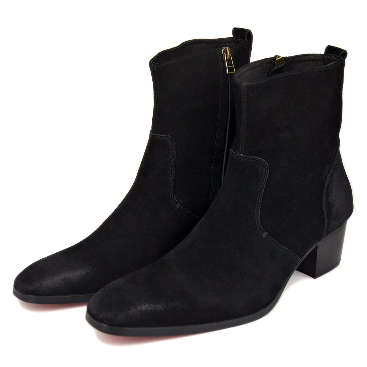 Black Suede Chelsea Boots Q3640