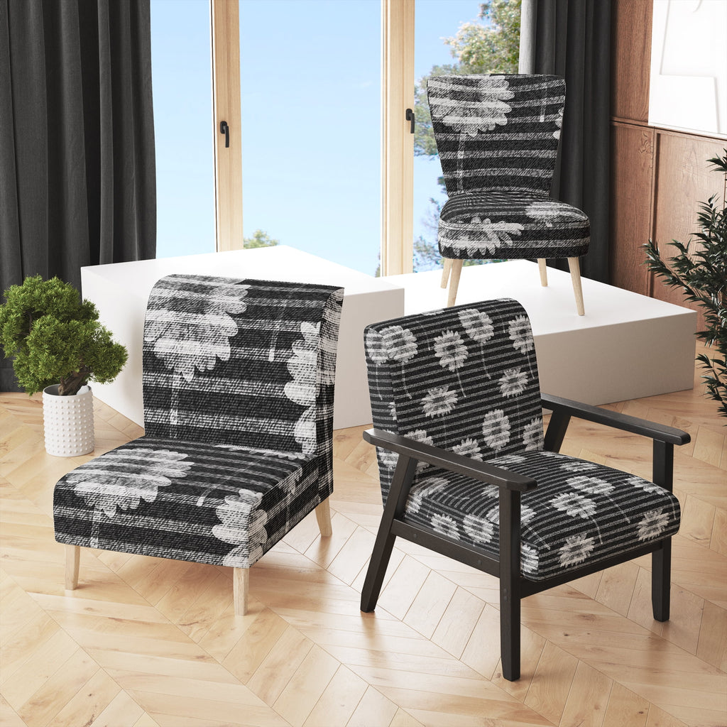 Upholstered Patterned Accent Chair and Arm Chair Y532772