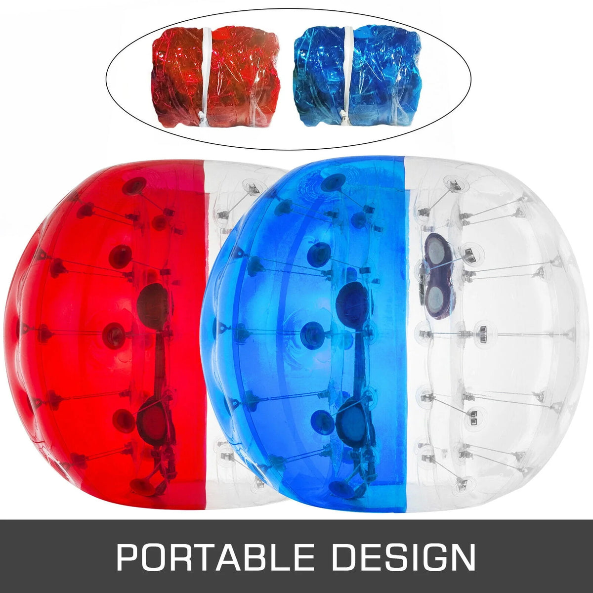 2PC Inflatable Bumper Balls 5 ft Diameter Red & Blue D53839