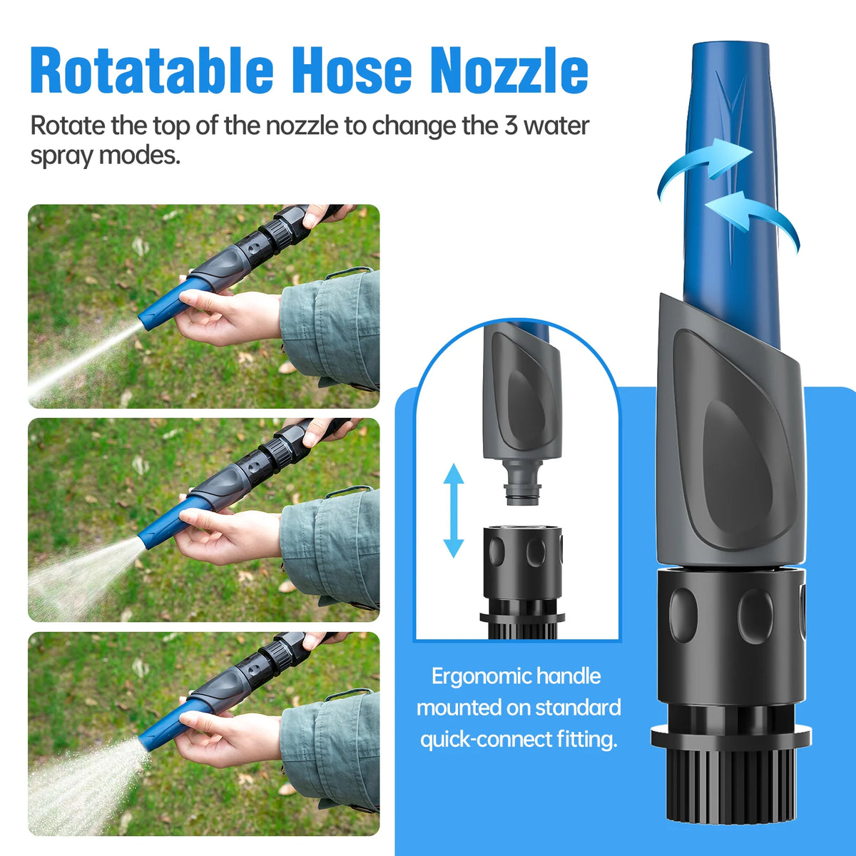 100ft x 5/8 Heavy Duty Garden Hose with Nozzle Y53498