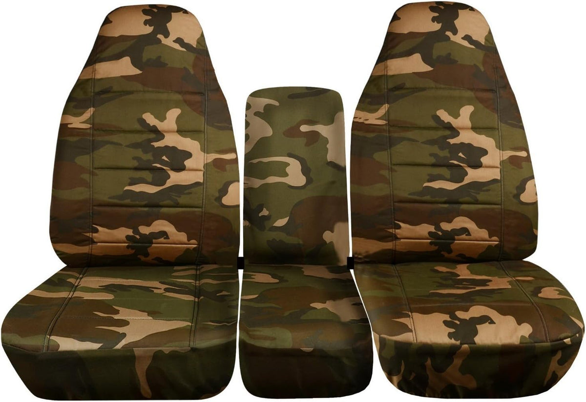 Camo Truck Seat Covers for 2002-2005 Dodge Ram Front 40/20/40 Split Bench with Center Console F12912
