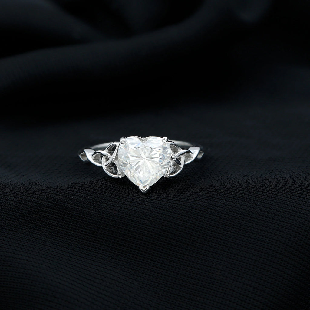 2 CT Heart Shaped Moissanite Solitaire Gold Engagement Ring, 925 Sterling Silver O38297