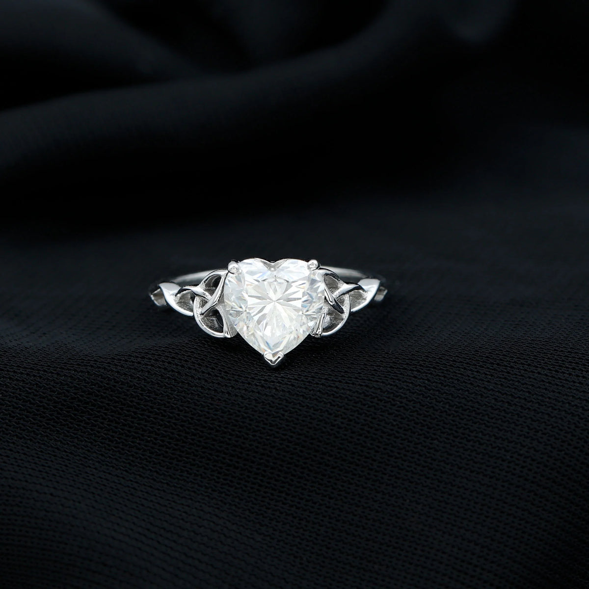 2 CT Heart Shaped Moissanite Solitaire Gold Engagement Ring, 925 Sterling Silver O38297
